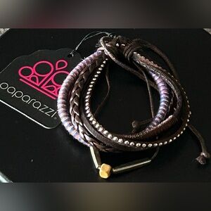 Paparazzi Brown, Silver, and Multi-colored Bracelet